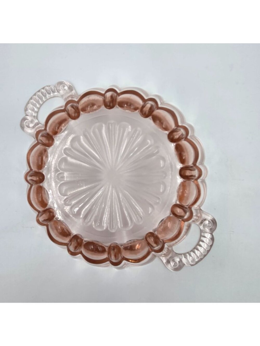 Anchor Hocking Old Café Pink Ridged Candy Bowl - Picture 2 of 6